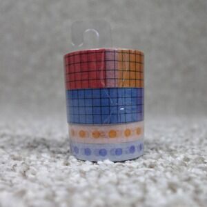 Focused Checklist Functional Washi Tape 4-Pack Grid Dot Multi 244923 NEW